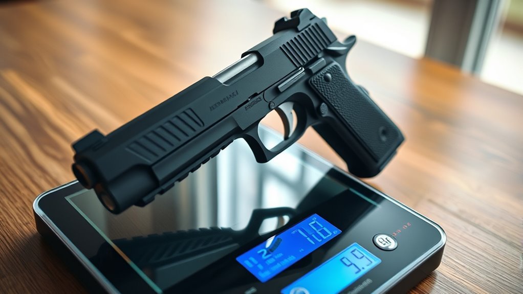 average pistol weight range