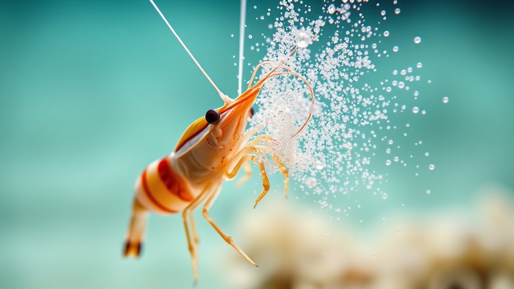 powerful energetic underwater strike