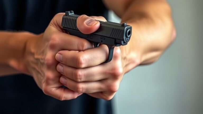 proper two handed pistol grip