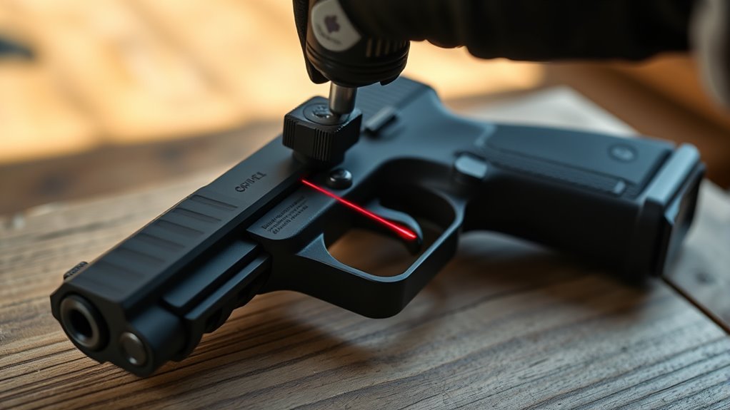 secure pistol for precise laser
