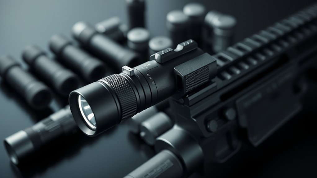 top rail mounted flashlights